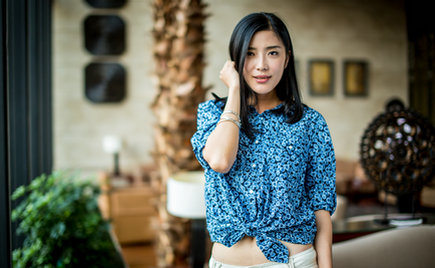 劉潭服裝襯衫搭配時(shí)尚清新示范