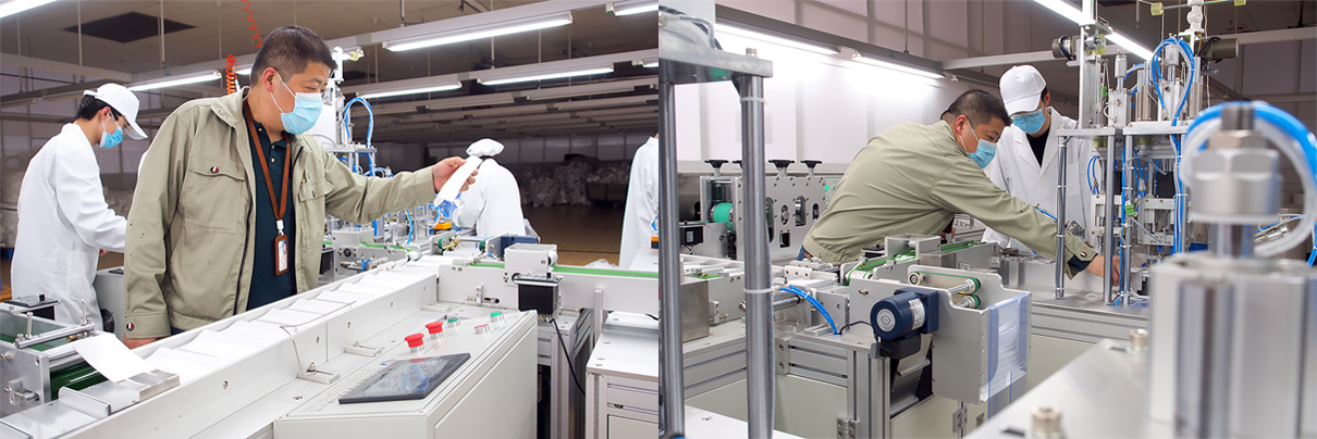 劉潭服裝全自動(dòng)口罩機(jī)調(diào)試