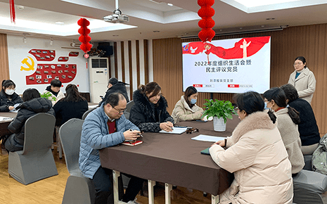 劉潭服裝黨支部召開2022年度組織生活會暨民主評議黨員