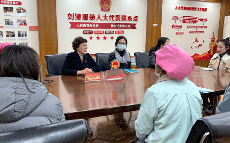 梁溪區(qū)人大代表劉潭服裝董事長錢玉萍向選民述職會(huì)