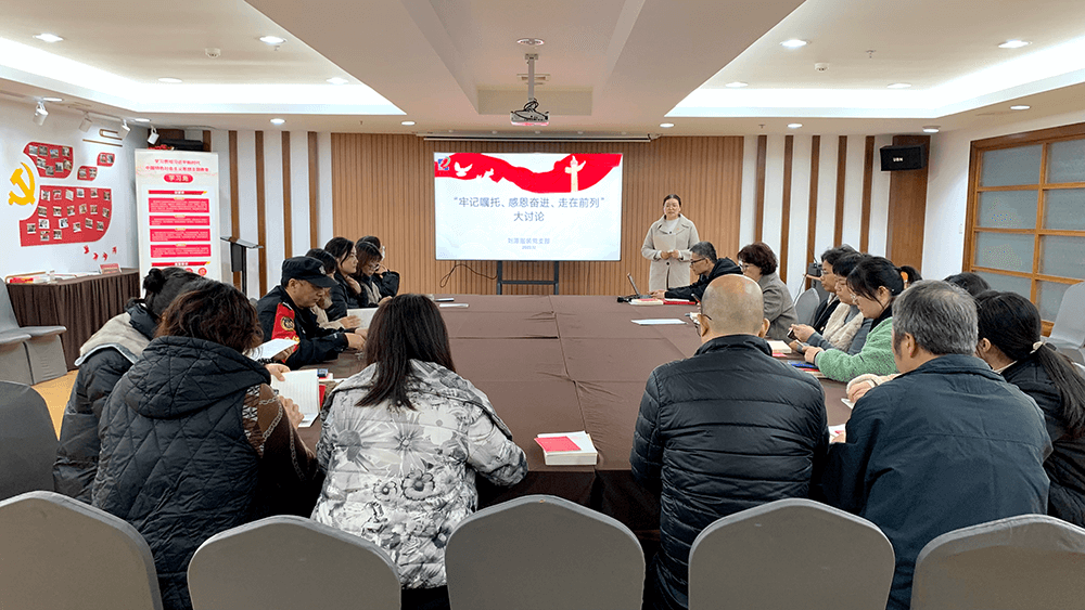 劉潭服裝支部黨員大會