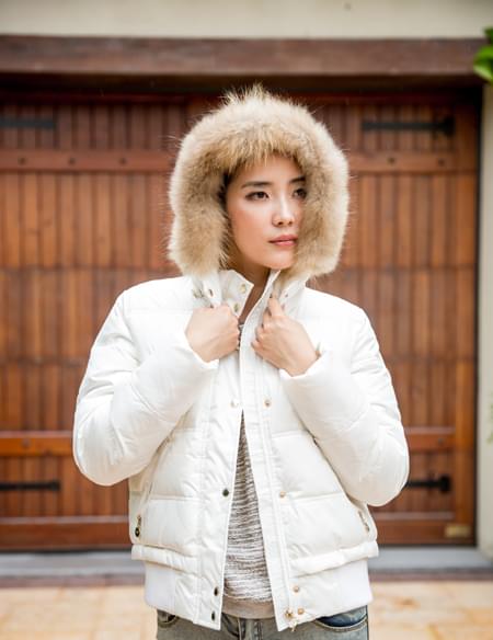 毛領(lǐng)短款棉衣