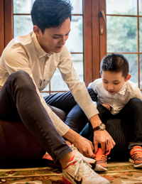 親子波點(diǎn)襯衫