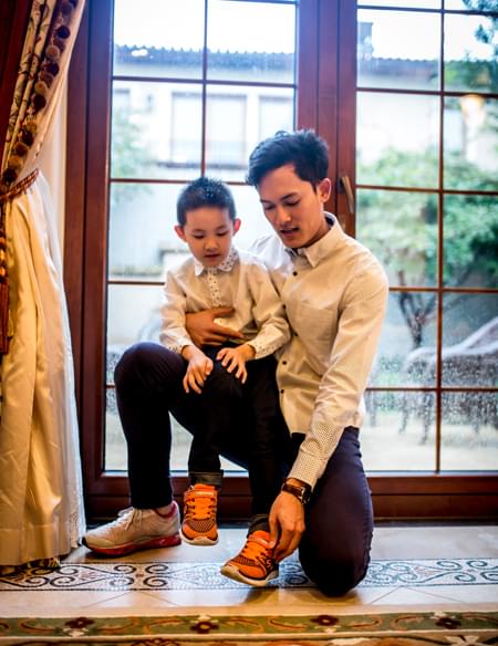 親子波點(diǎn)襯衫