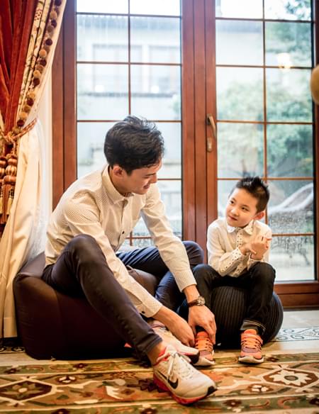 親子波點(diǎn)襯衫