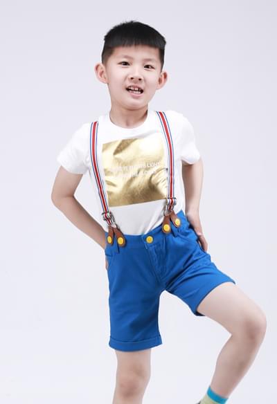 可脫卸童趣背帶褲