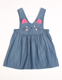 女童牛仔背帶褲