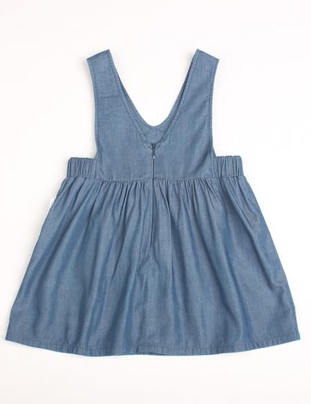 女童牛仔背帶褲