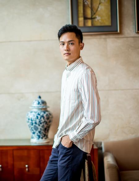 男式條紋長袖襯衫