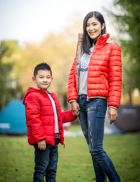 親子帶帽棉外套