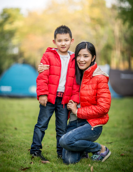 親子帶帽棉外套