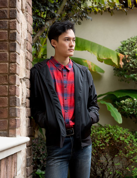 男士長袖連帽休閑服