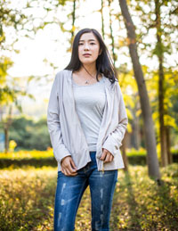 女士連帽針織外套