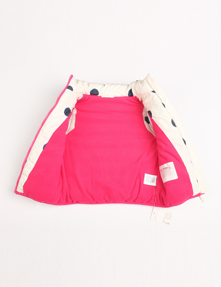 女童加絨無袖波點印花背心