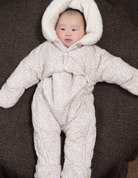 嬰兒連體帶帽棉爬