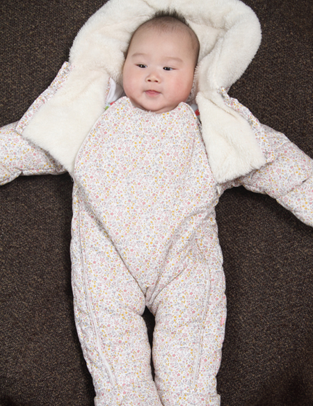 嬰兒連體帶帽棉爬
