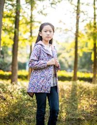 女童碎花長袖外套