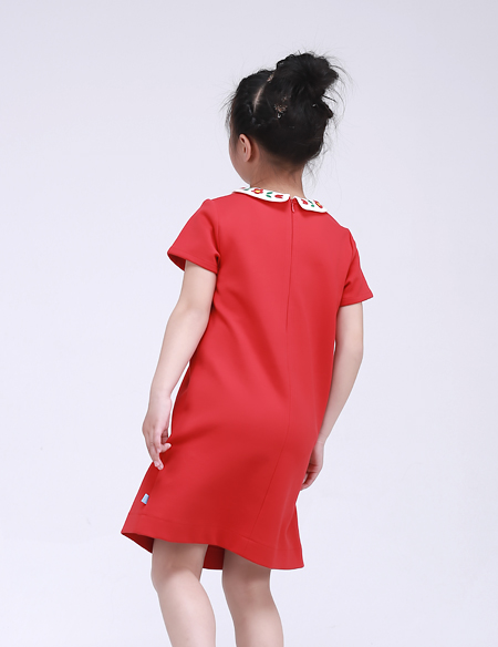 繡花領(lǐng)針織連衣裙