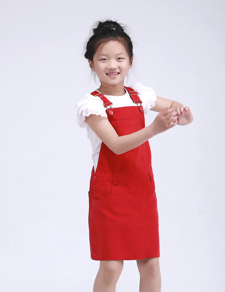 女童全棉背帶裙