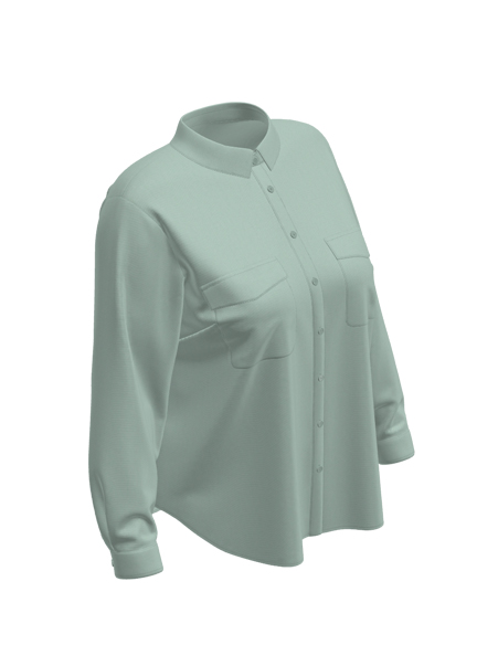 果綠色長(zhǎng)袖襯衫