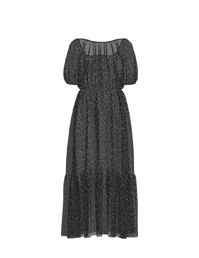 坦領系帶連衣裙