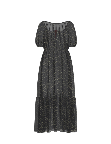 坦領(lǐng)系帶連衣裙