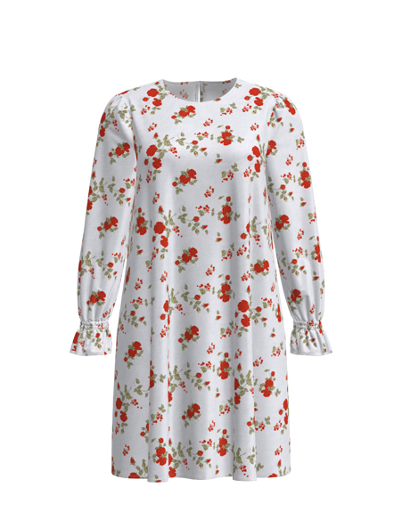 女士人棉印花長(zhǎng)裙