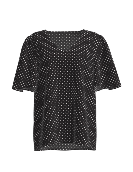 女士黑白點印花T恤