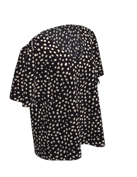 女士黑白點印花人棉T恤