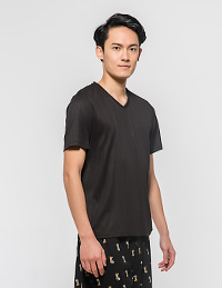 V領(lǐng)T恤印花短睡褲套裝